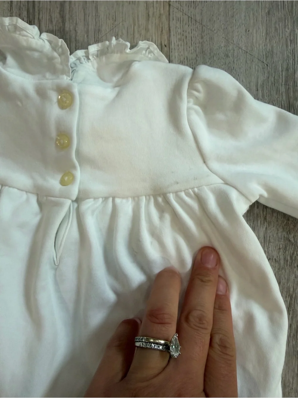 Ralph Lauren Cream Smocked Infant One-Piece jumper